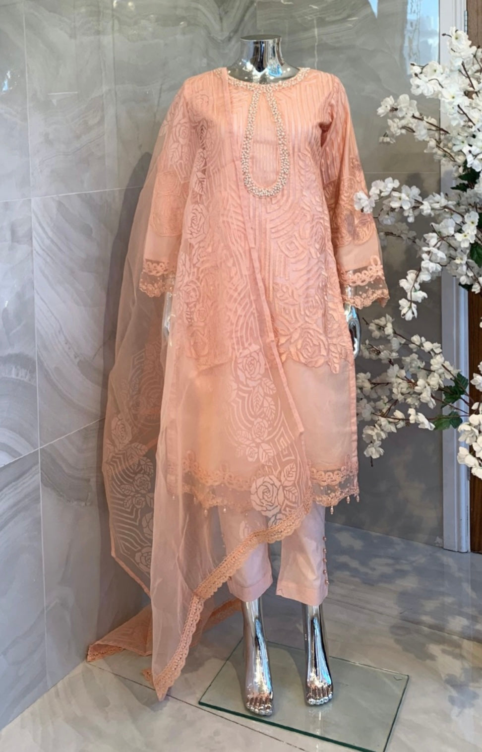 SIMRANS Maria B Tailor made 3 piece dress MBL81 PINK MIRHA SPECIAL