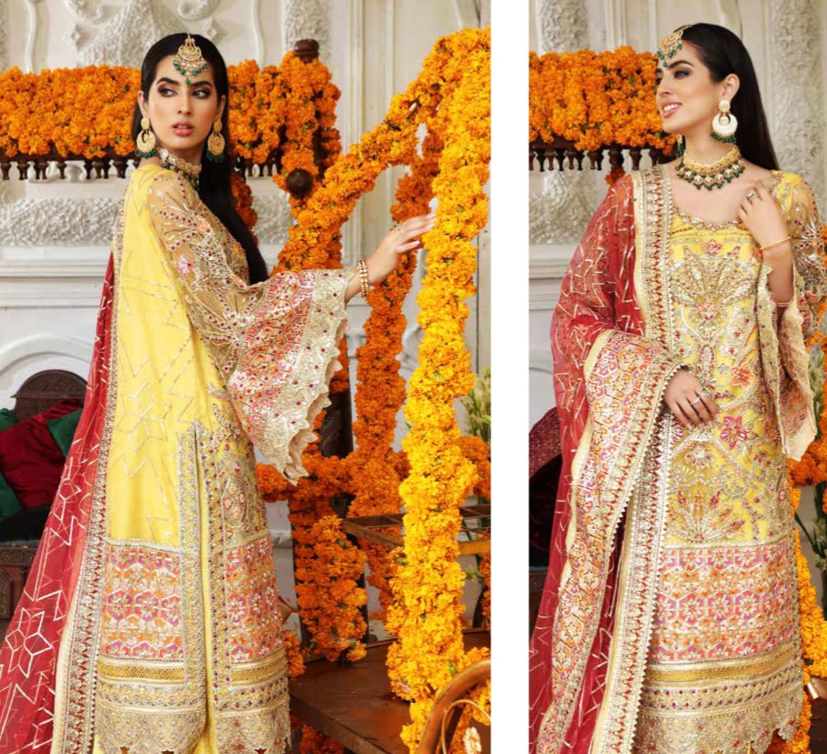 Shehnai luxury collection by Simran's 3 piece YELLOW SSLC04