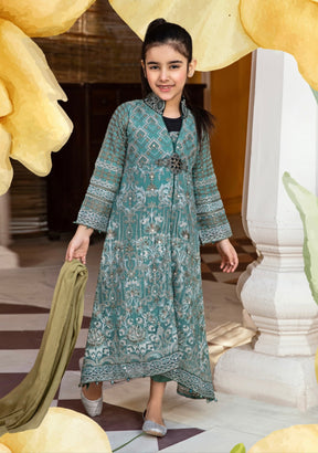 FAREEN by SIMRANS 3PC LUXURY CHIFFON MOTHER DAUGHTER/kids COLLECTION FSC-016