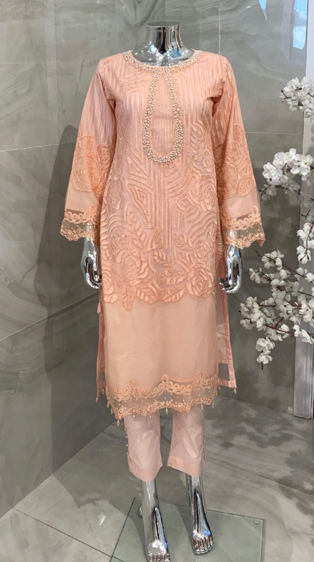 SIMRANS Maria B Tailor made 3 piece dress MBL81 PINK MIRHA SPECIAL