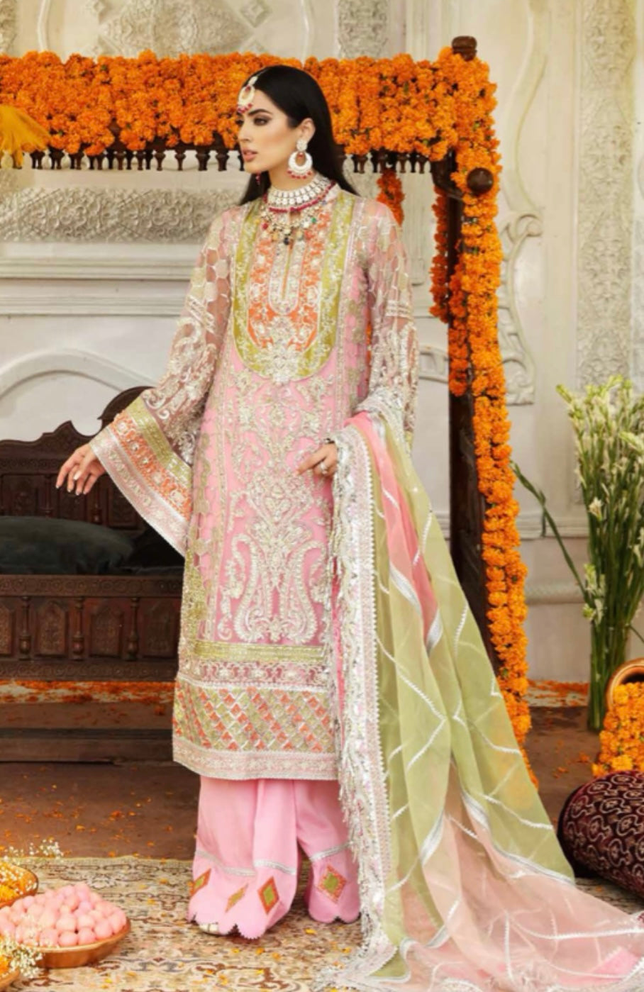 Shehnai luxury collection by Simran's 3 piece PINK SSLC01